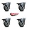 Service Caster 4'' Gray Poly Wheel Swivel Bolt Hole Caster Set with Posi Lock Brakes, 4PK SCC-BH20S414-PPUB-PLB-4 - alternate 5
